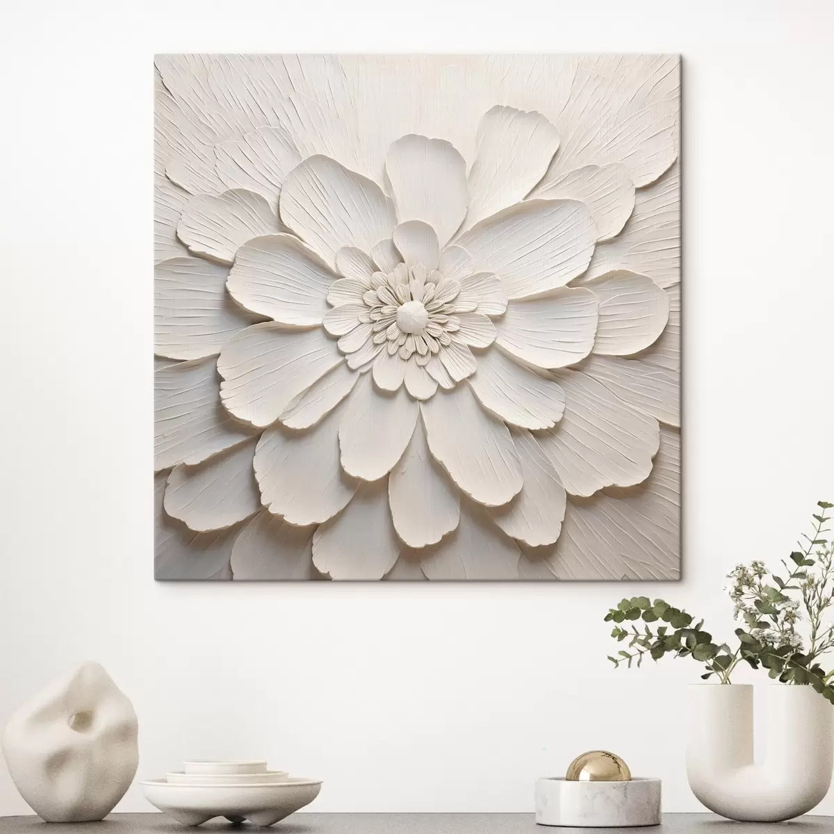 carta da parati Grande fiore bianco con petali voluminosi nr. s43364