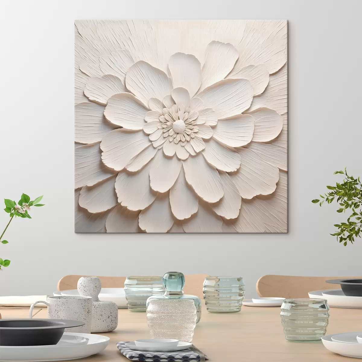 carta da parati Grande fiore bianco con petali voluminosi nr. s43364