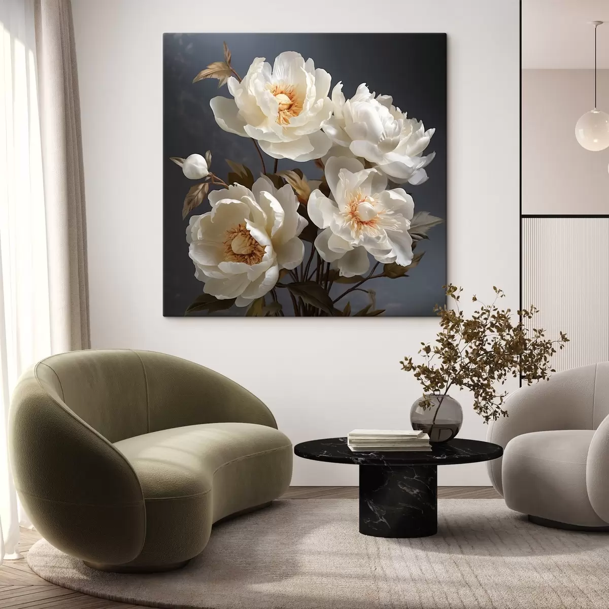 carta da parati Composizione di peonie bianche nr. s43368
