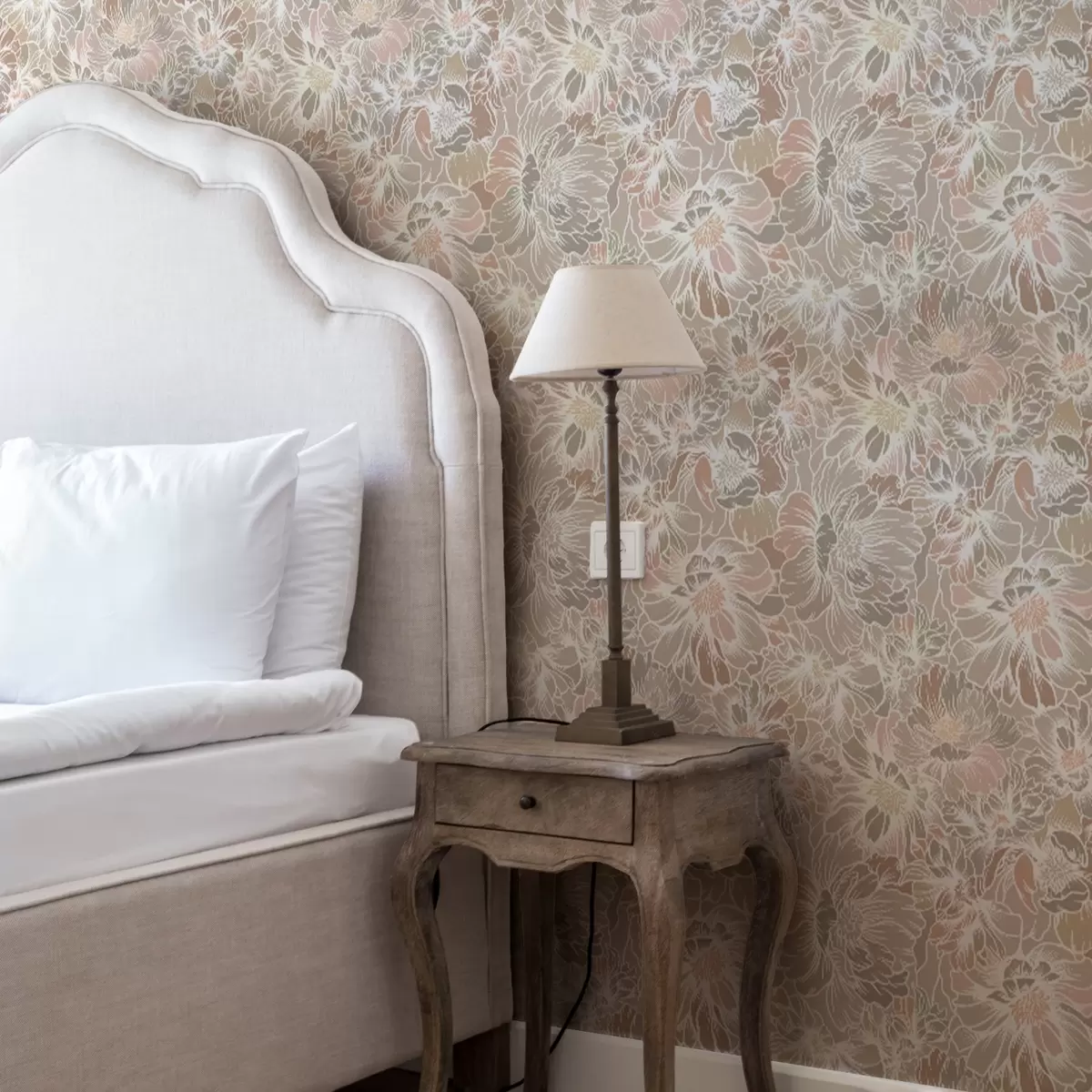 Carta da parati Grandi fiori con petali colorati in tonalità pastello a00020