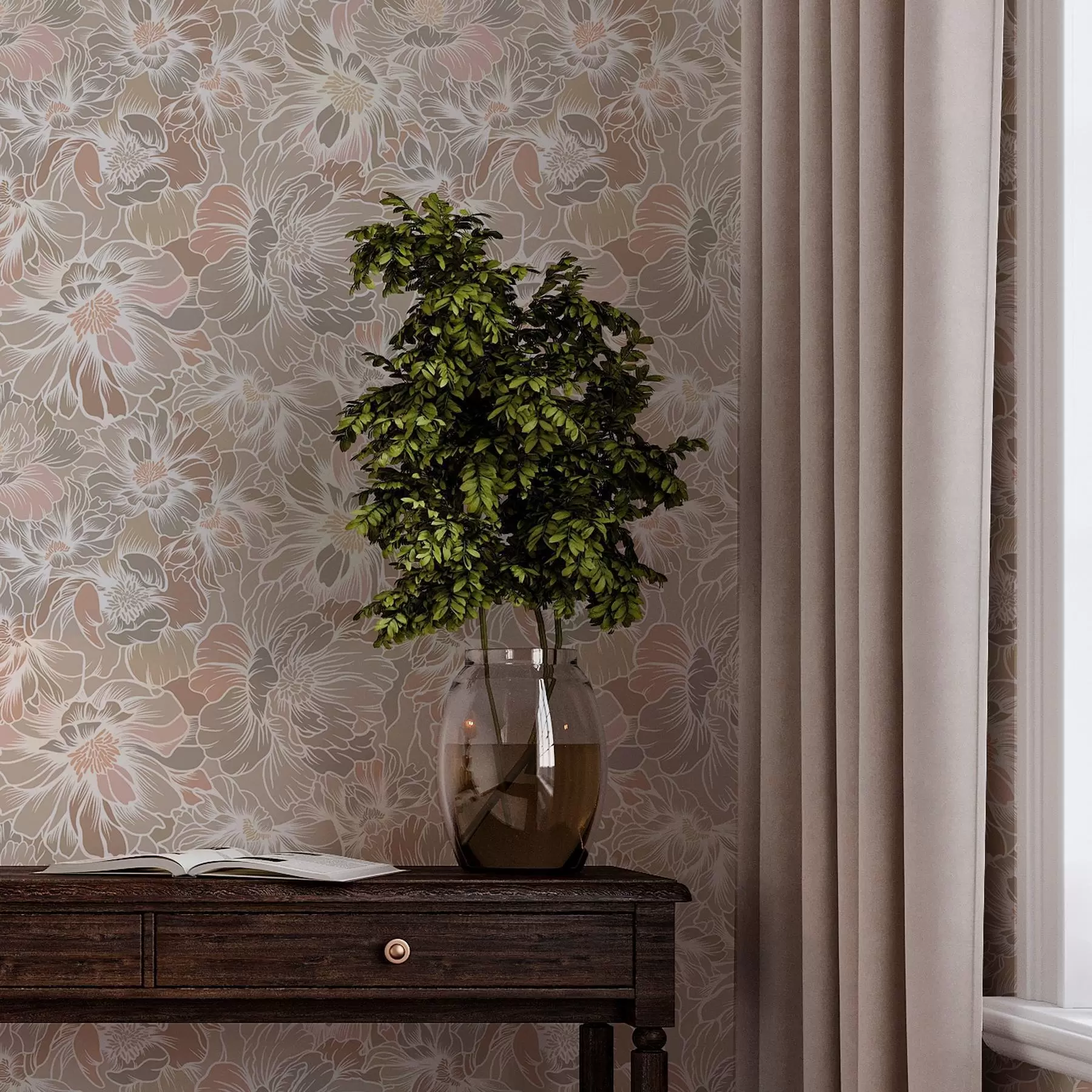 carta da parati Grandi fiori con petali colorati in tonalità pastello nr. a00020