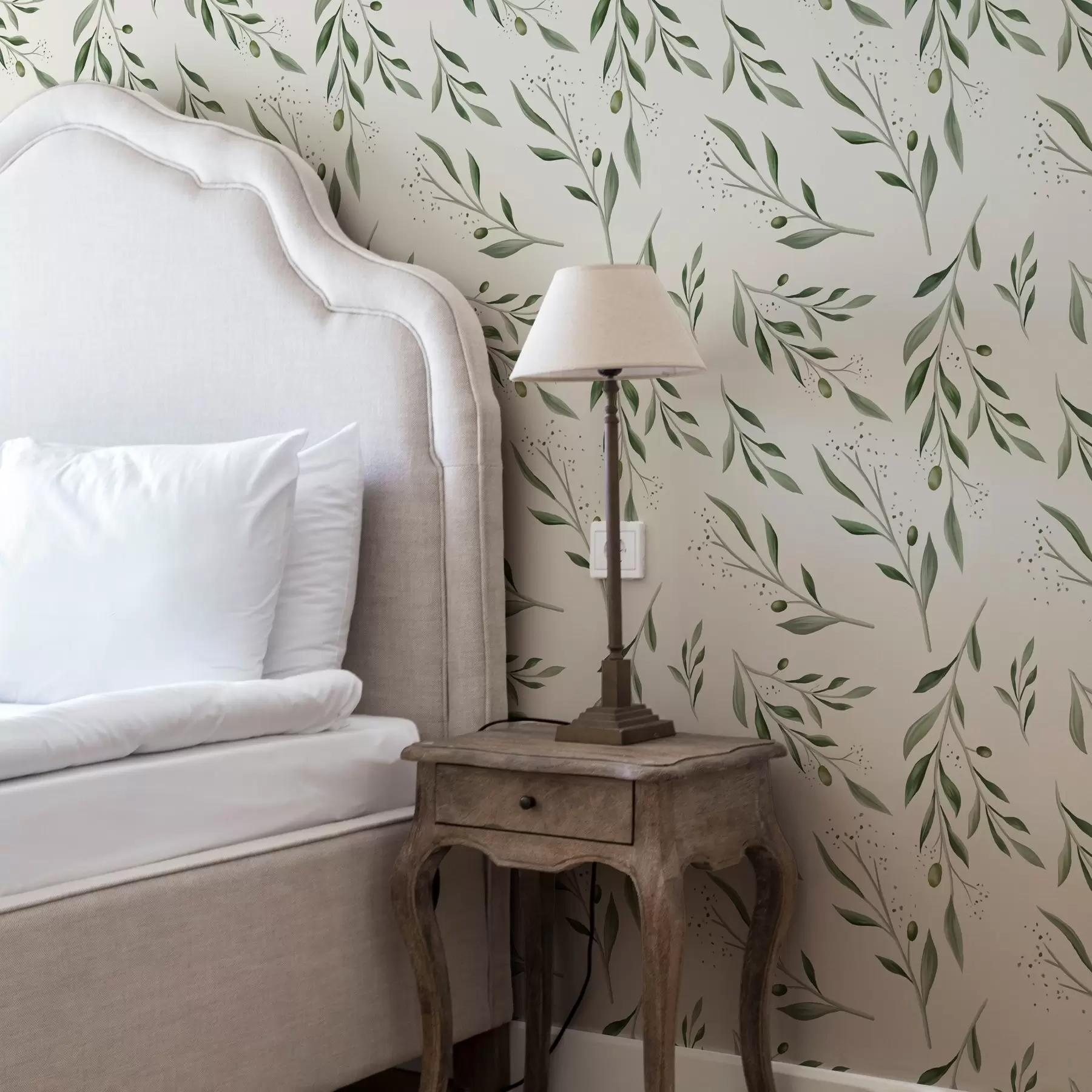 carta da parati Delicati rami d'ulivo verdi nr. a00030