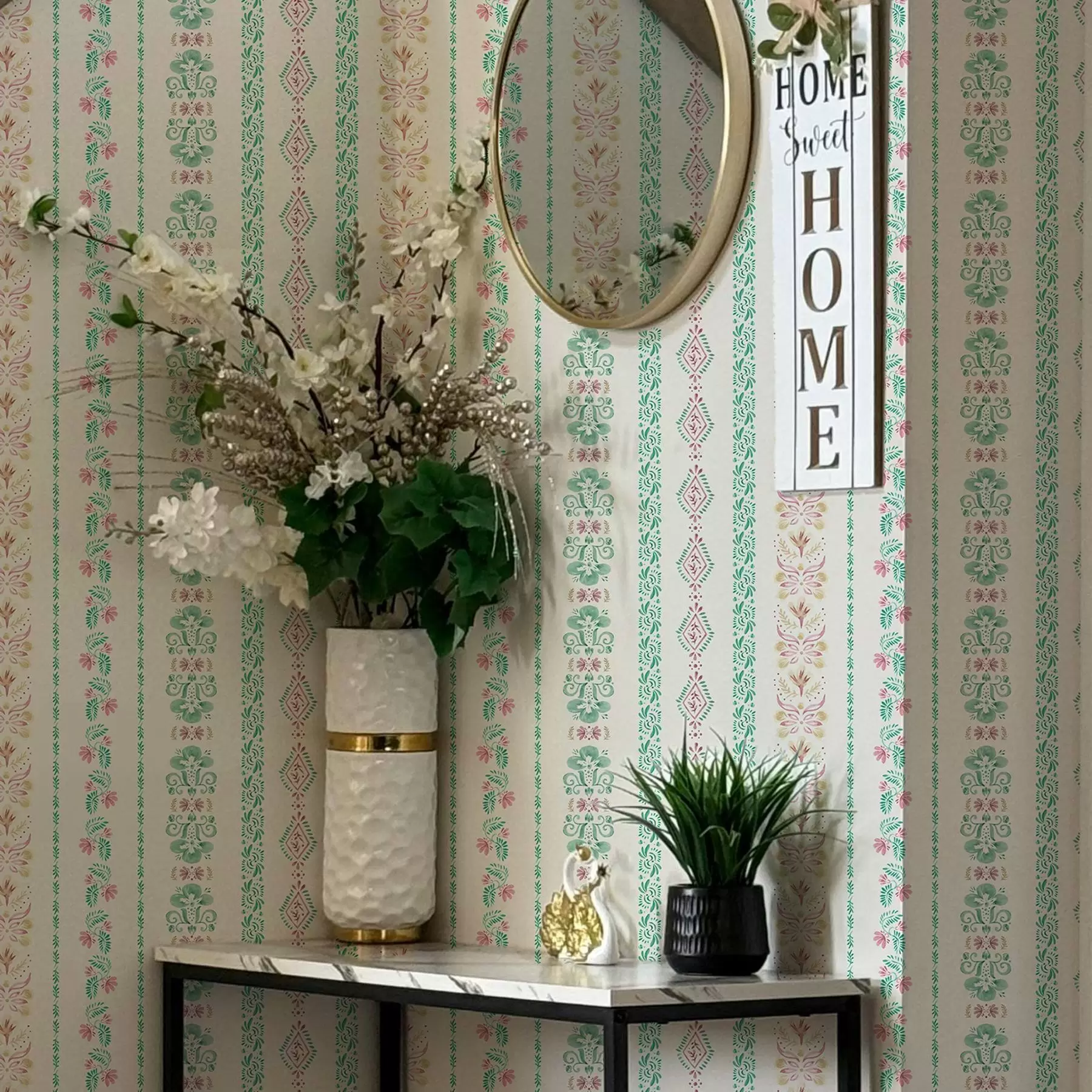 carta da parati Delicato ornamento geometrico in stile acquerello nr. a00034