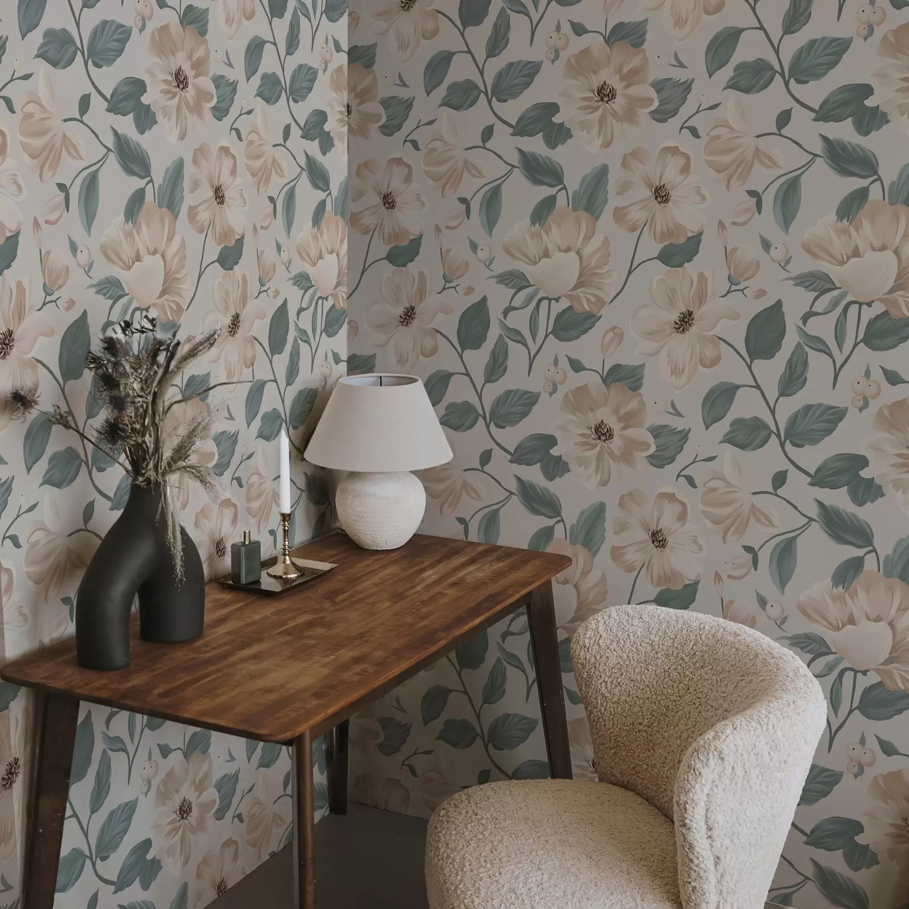 carta da parati Delicata composizione floreale in colori pastello nr. a00043