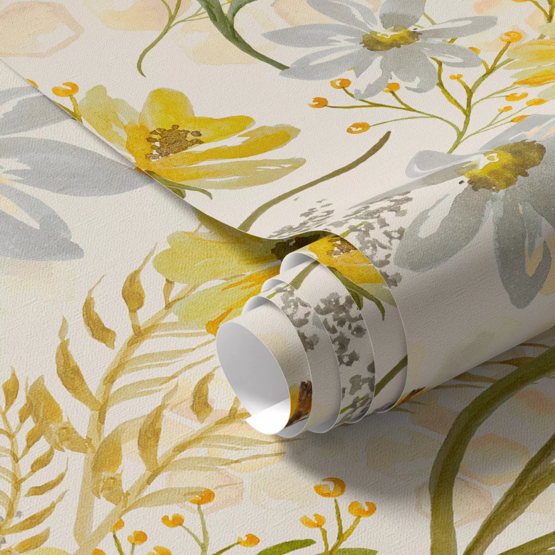 carta da parati Luminosa composizione floreale di colore giallo nr. a00045