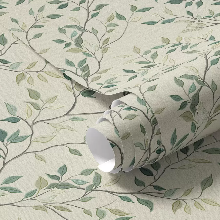 carta da parati Delicati ramoscelli intrecciati con foglie nr. a00071