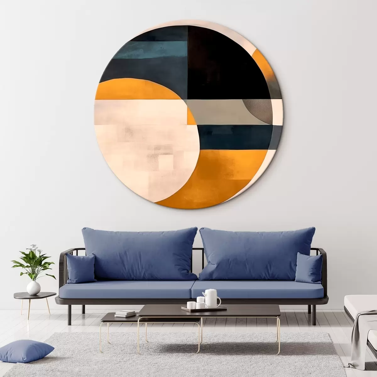 Quadri rotondi Composizione geometrica in stile minimalista r43419