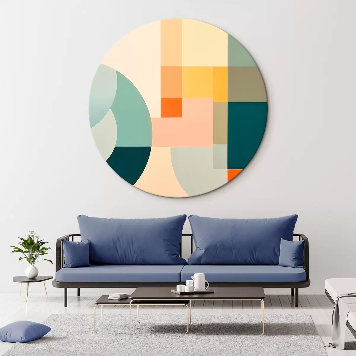 Quadri rotondi Composizione di colori in stile Art Nouveau r43421