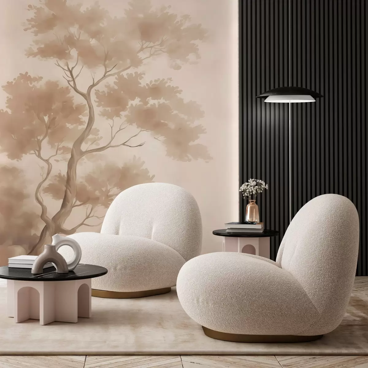 carta da parati Imitazione di albero di acquerello sfocato nr. w03471