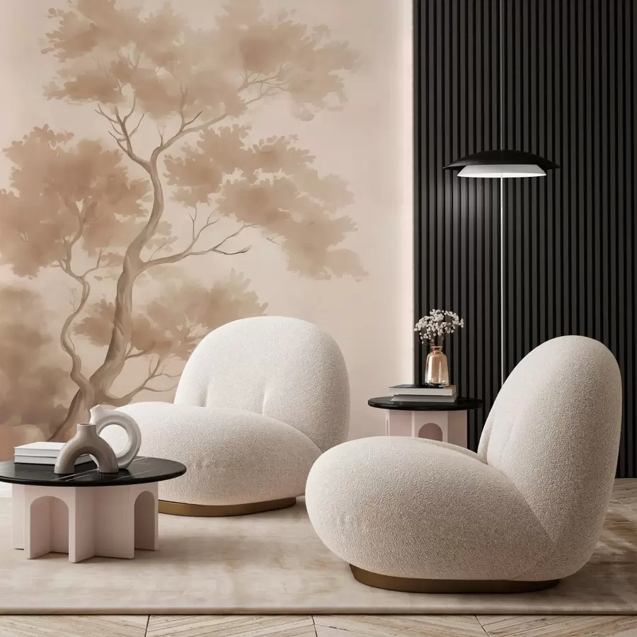 Carta da parati nature Imitazione di albero di acquerello sfocato 