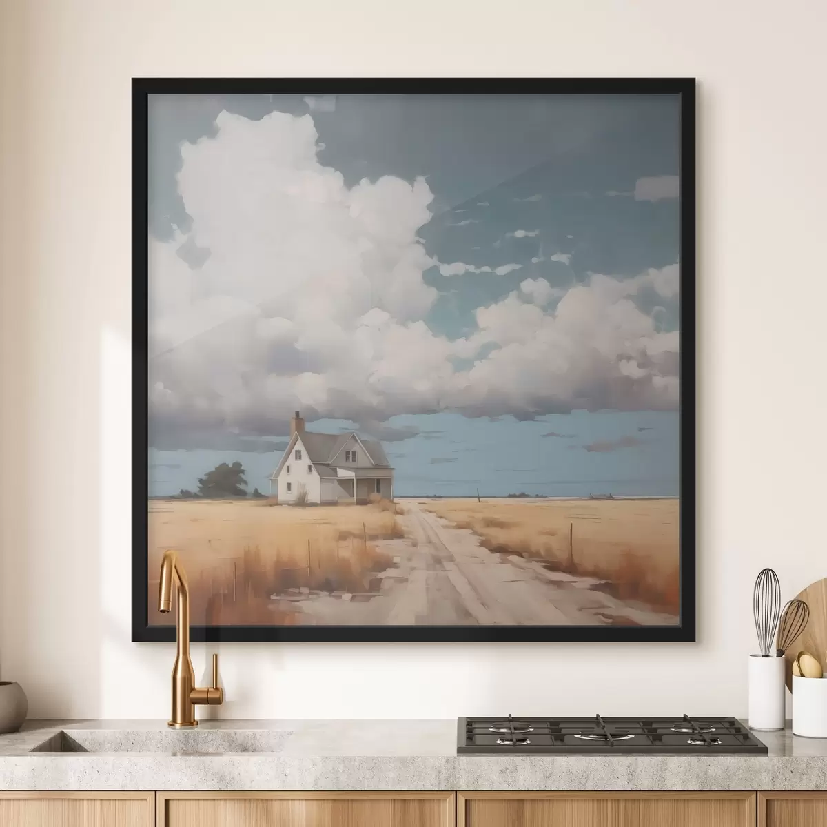 Poster Casa in campo imitazione della pittura f43440