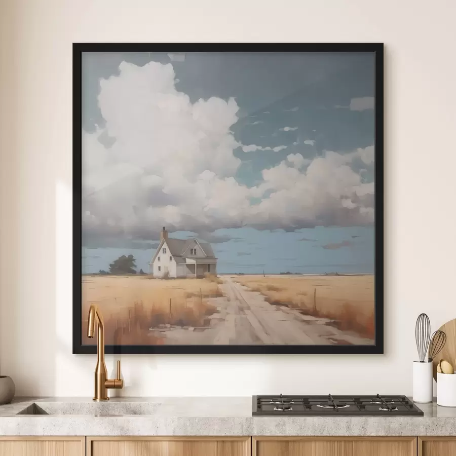 carta da parati Casa in campo imitazione della pittura nr. f43440