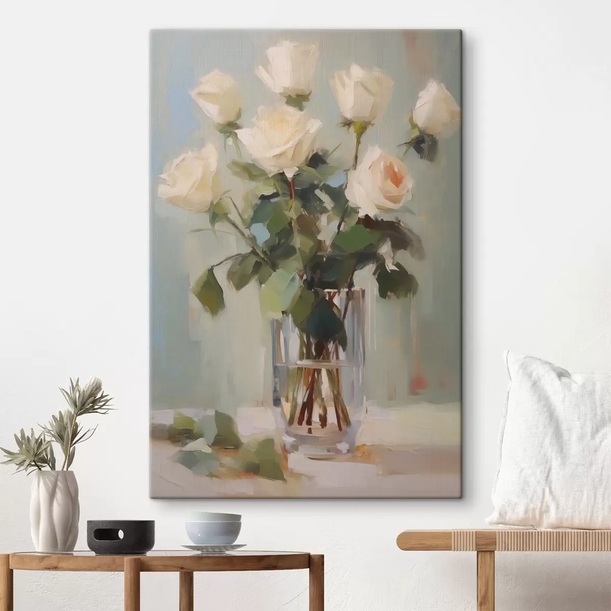 carta da parati Rose in un vaso di vetro imitazione pittura nr. s43432