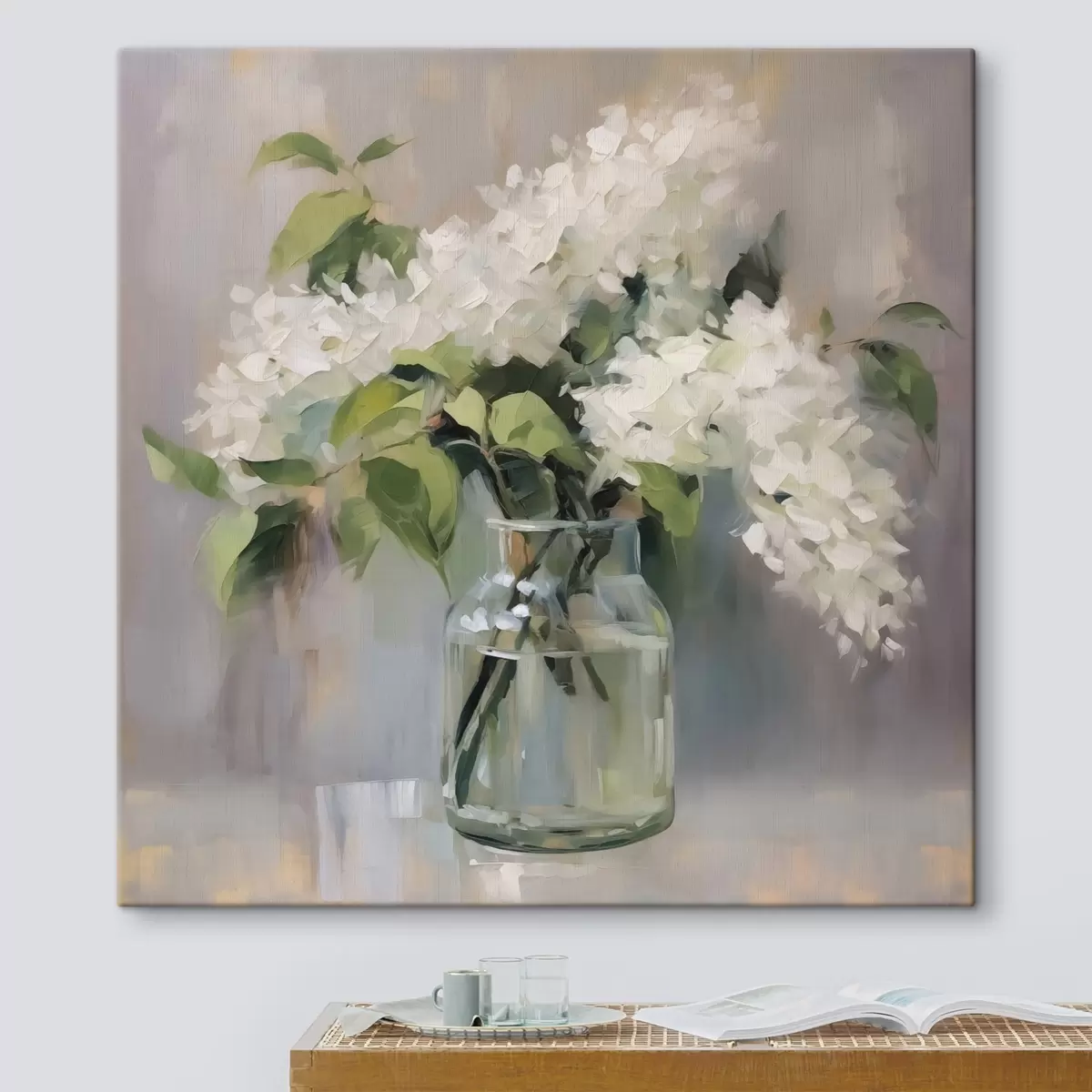 carta da parati Lillà bianco in vaso imitazione di un quadro nr. s43439