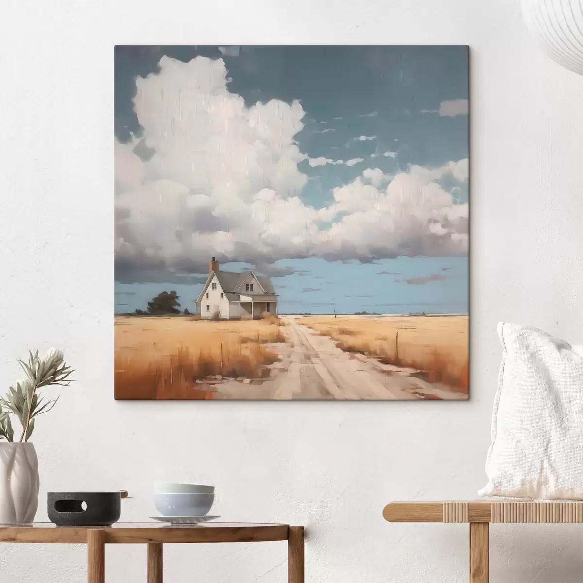 carta da parati Casa in campo imitazione della pittura nr. s43440