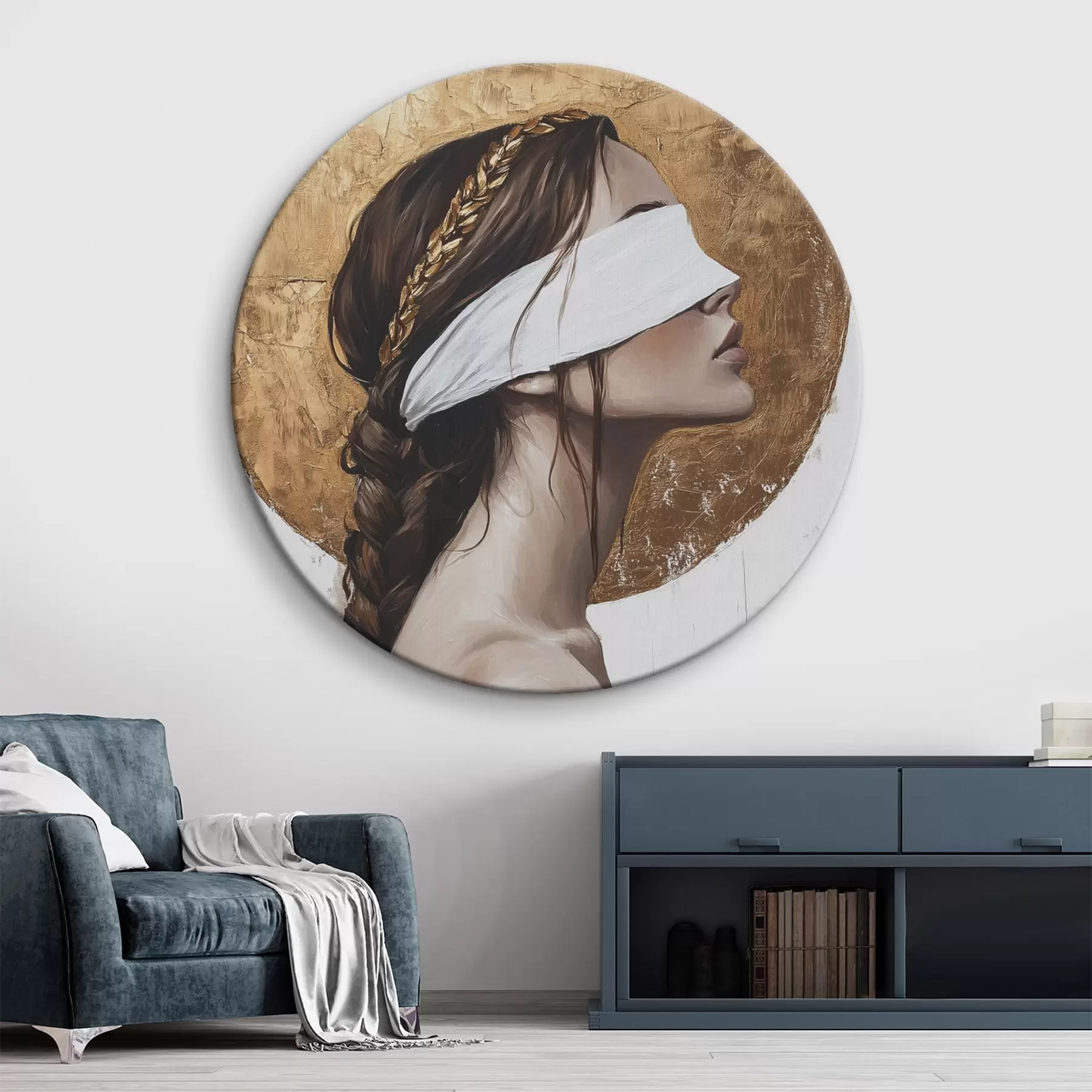 carta da parati Donna con benda sugli occhi, Grecia, disegno in stile acrilico nr. r43502