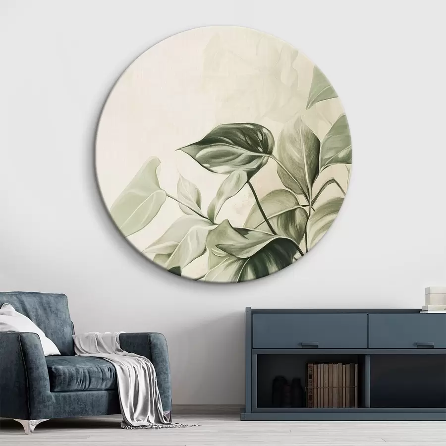 carta da parati Foglie di palma, disegno a matita, tropicale, verde nr. r43509