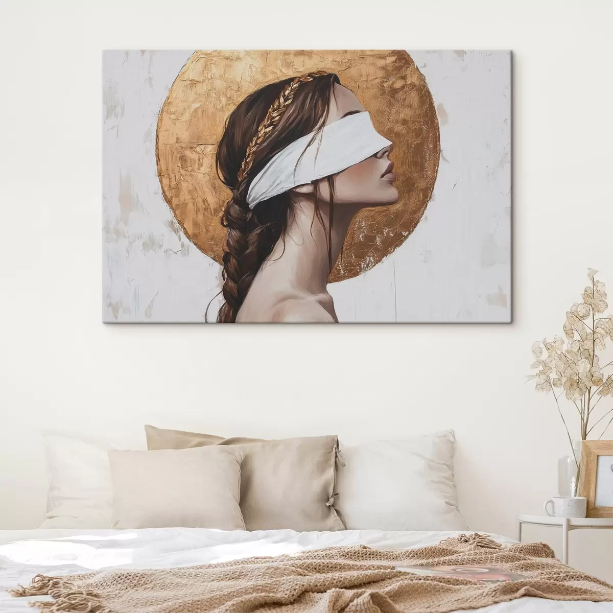 carta da parati Donna con benda sugli occhi, Grecia, disegno in stile acrilico nr. s43502