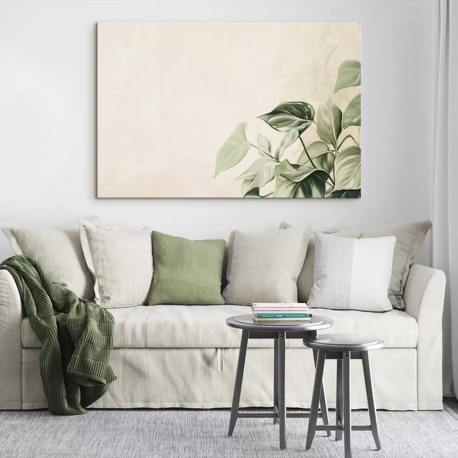 carta da parati Foglie di palma, disegno a matita, tropicale, verde nr. s43509