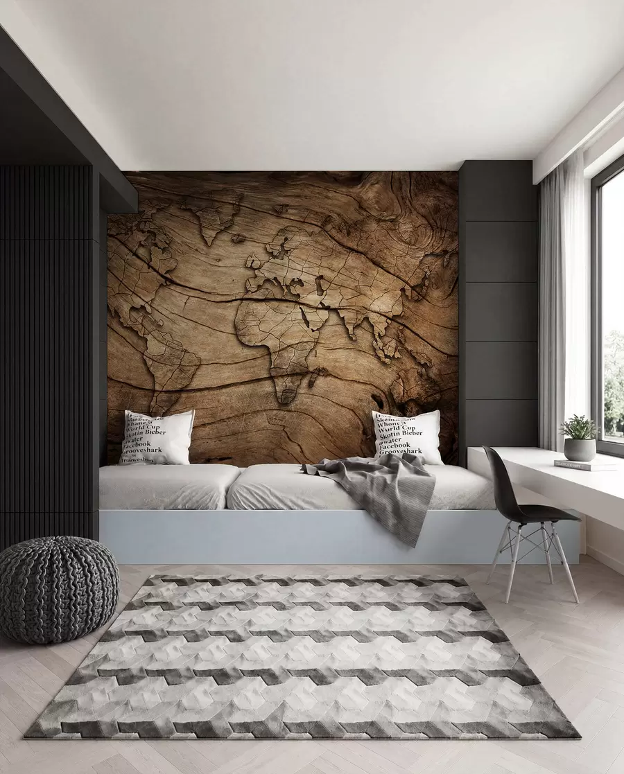 carta da parati Mappa del mondo su venature nr. u53146
