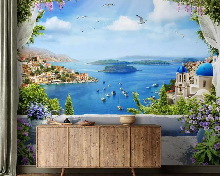 carta da parati Terrazza con vista mare nr. u60161