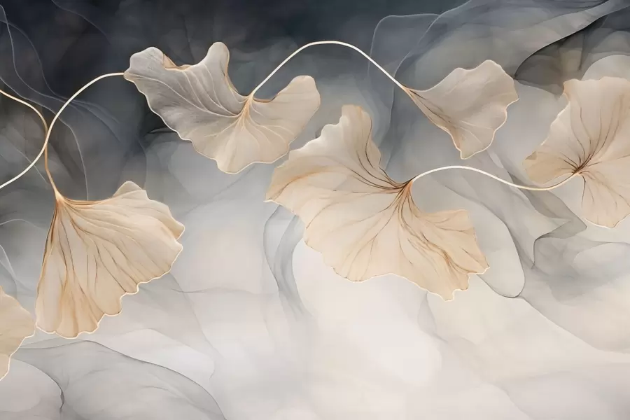 Carta da parati nature Immagine astratta di ginkgo 