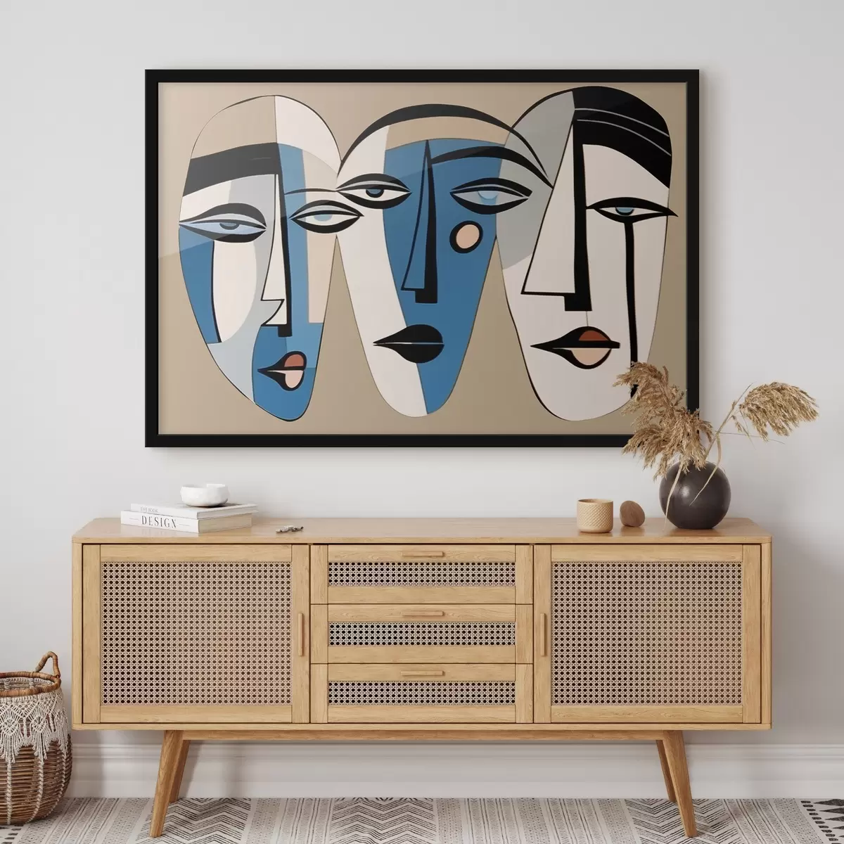 Poster Ritratto astratto di un gatto in stile geometrico f43526