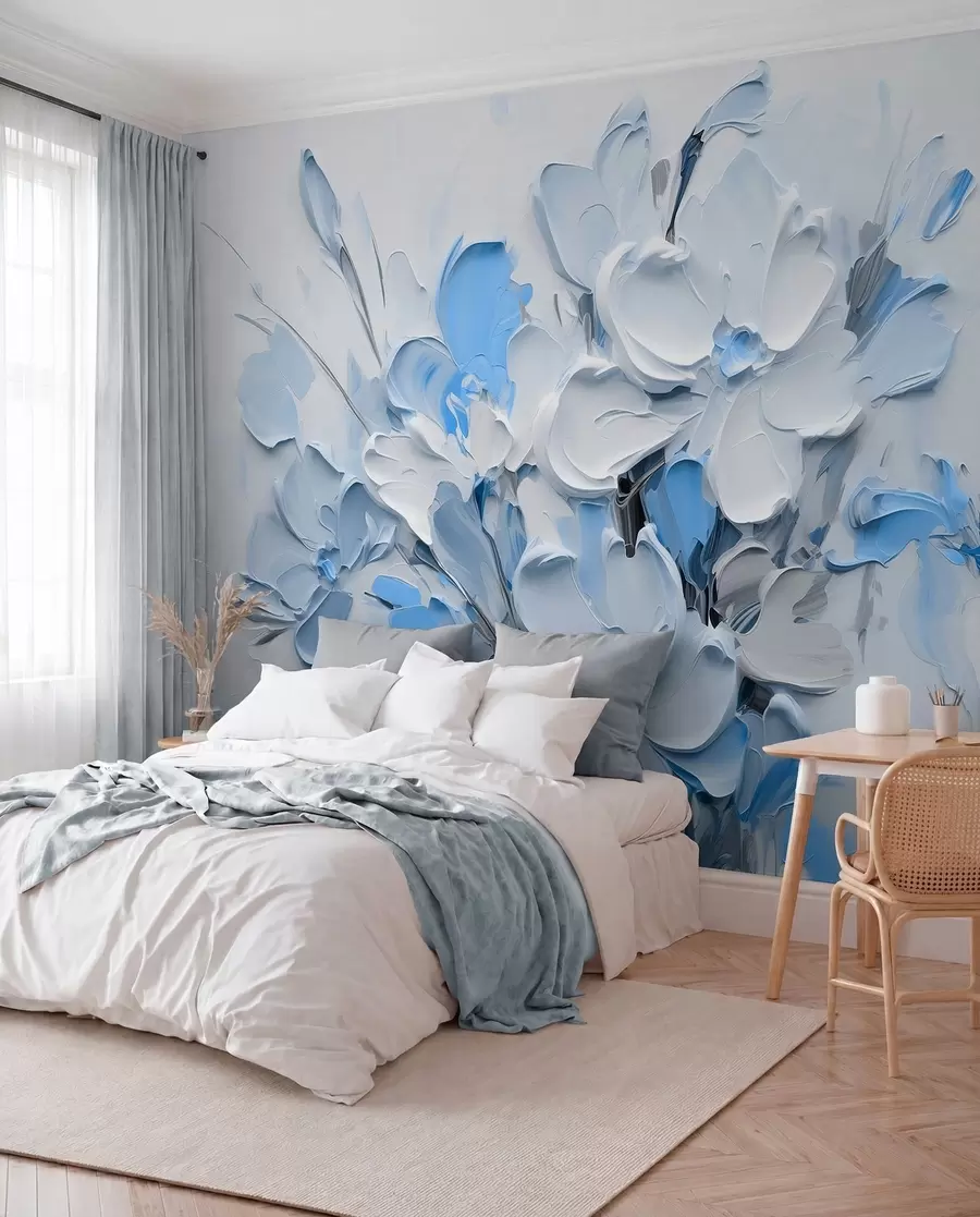 Carta da parati 3D Fiori Fiori volumetrici astratti in stile pittura ad olio n. w03582v1