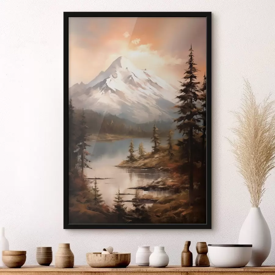 carta da parati Vista sulla natura delle montagne e del fiume nr. f43543