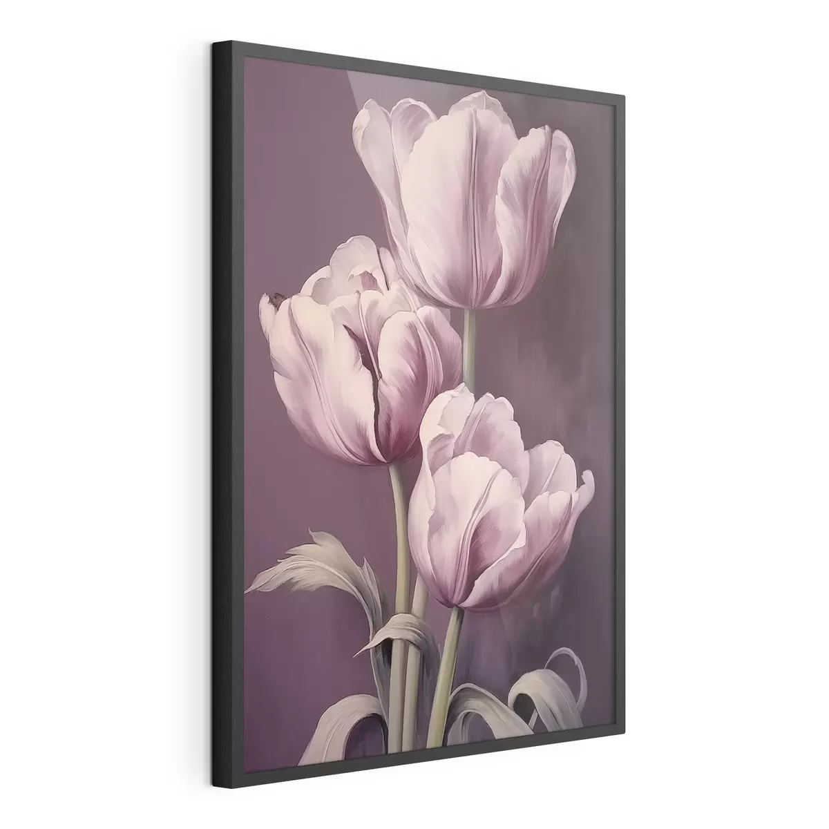 Poster Eleganti tulipani su sfondo viola f43513