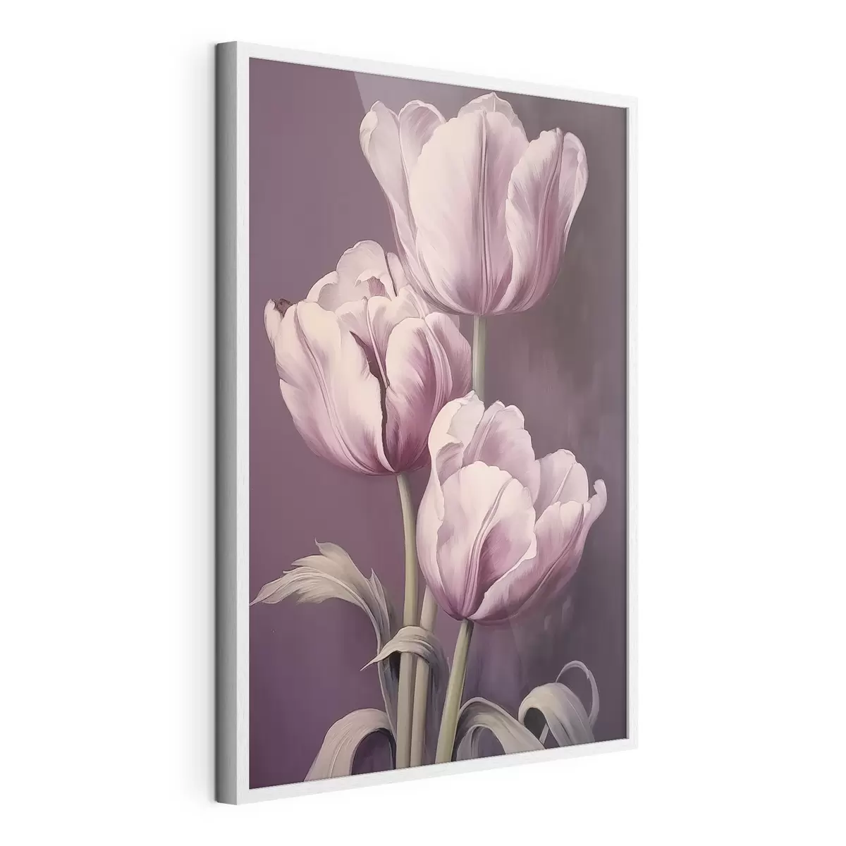 Poster Eleganti tulipani su sfondo viola f43513
