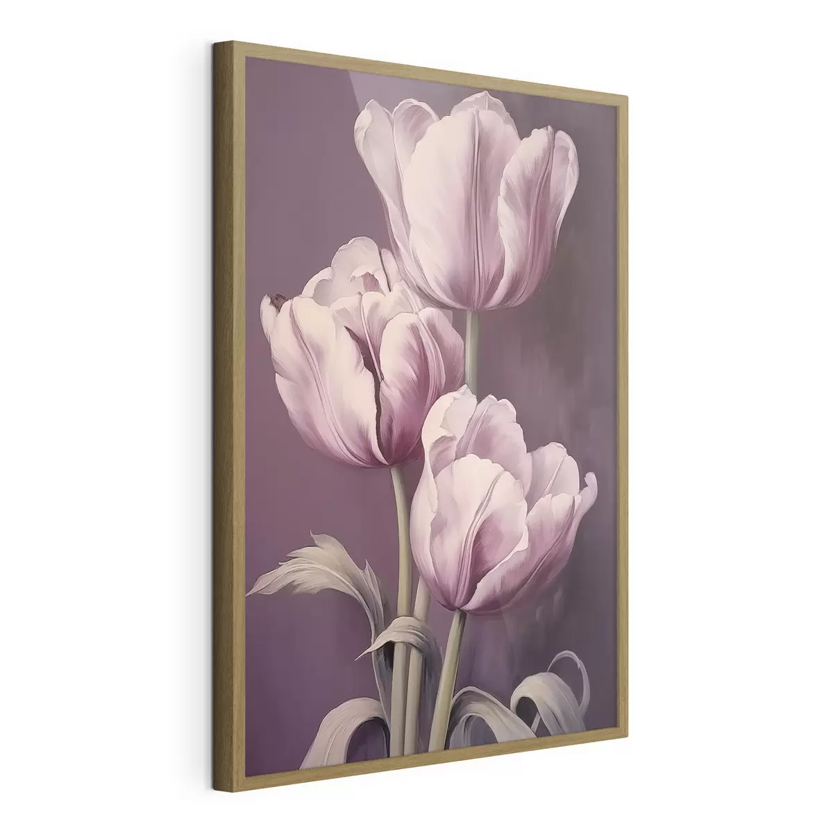 Poster Eleganti tulipani su sfondo viola f43513