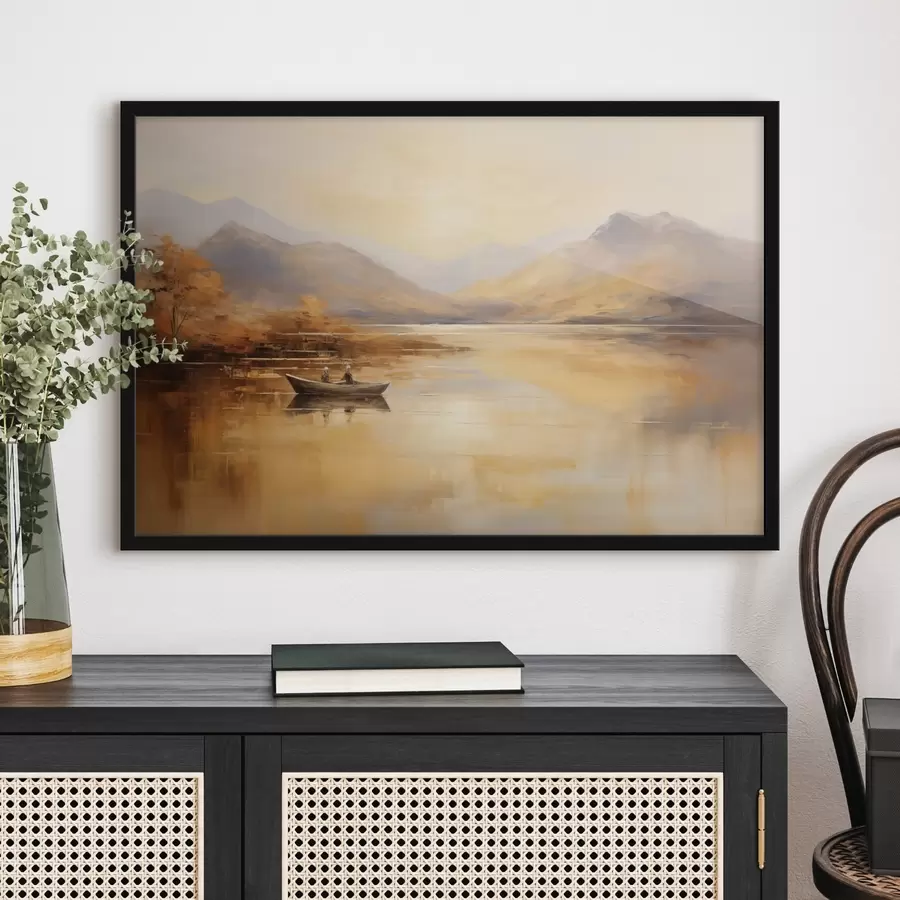 carta da parati Pesca sul lago imitazione di pastello nr. f43542