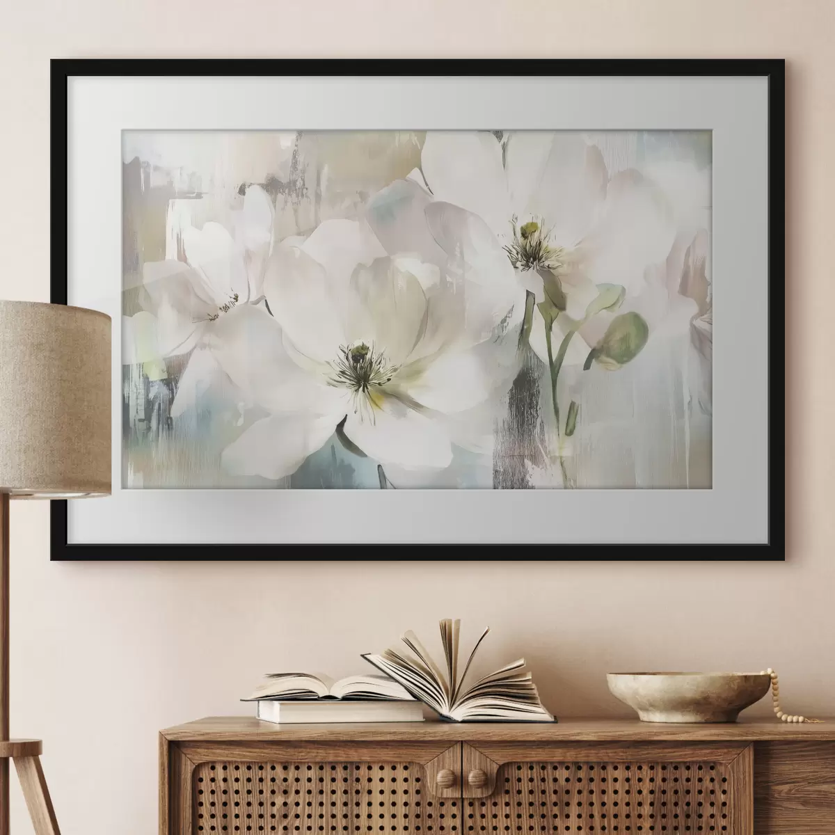 Poster Pausa di fiori bianchi f43903