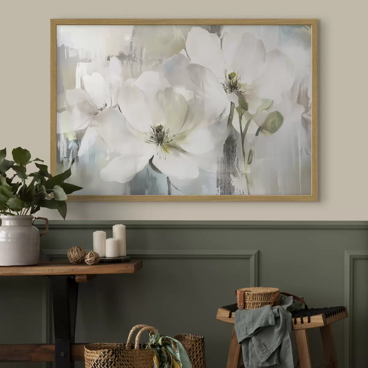 Poster Pausa di fiori bianchi f43903
