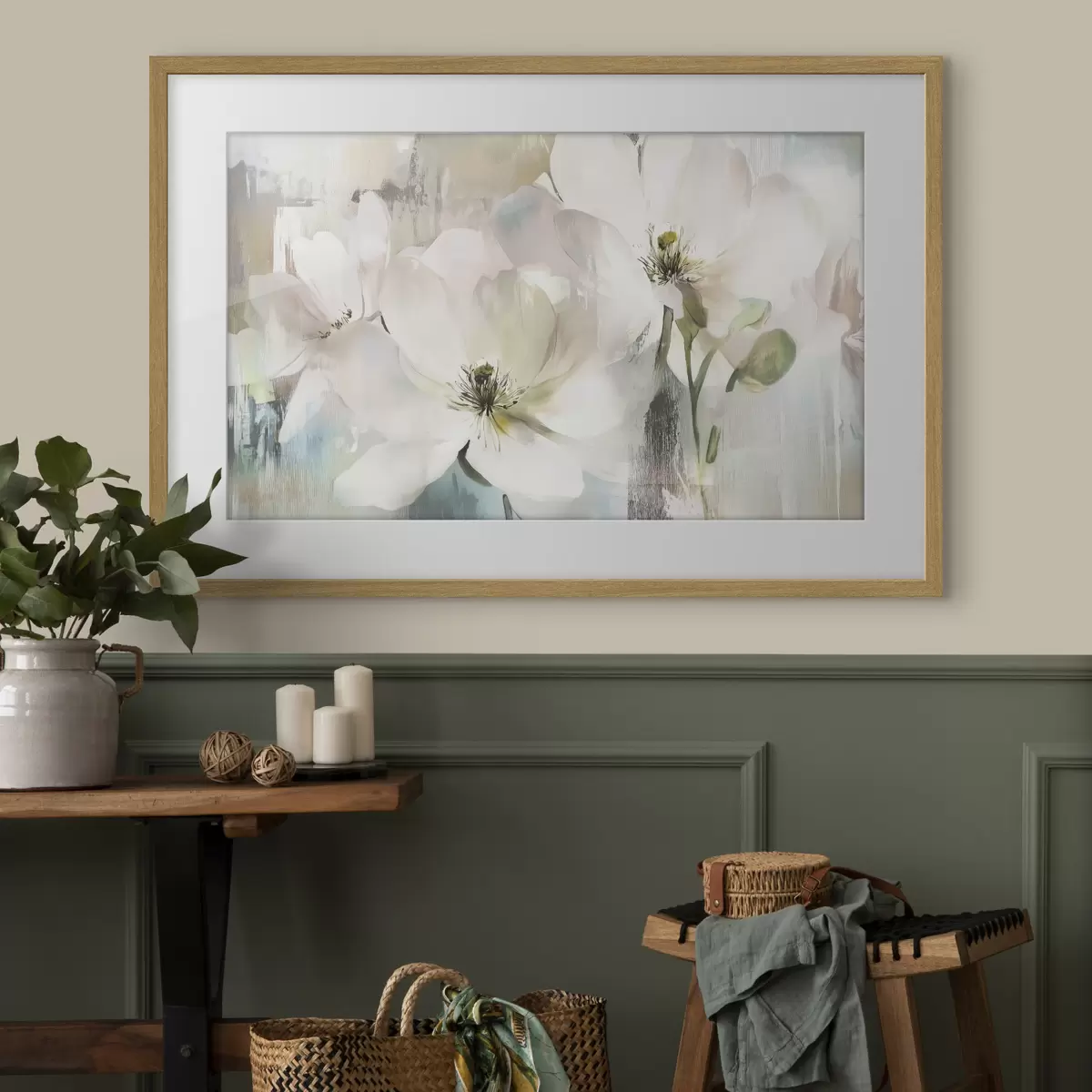 Poster Pausa di fiori bianchi f43903