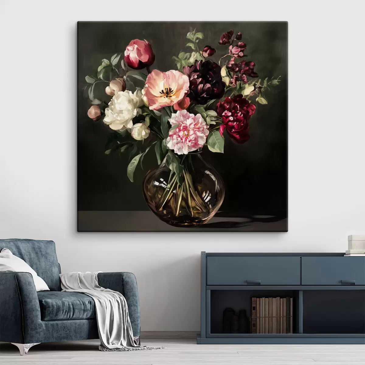 carta da parati Bouquet su sfondo scuro nr. s43912