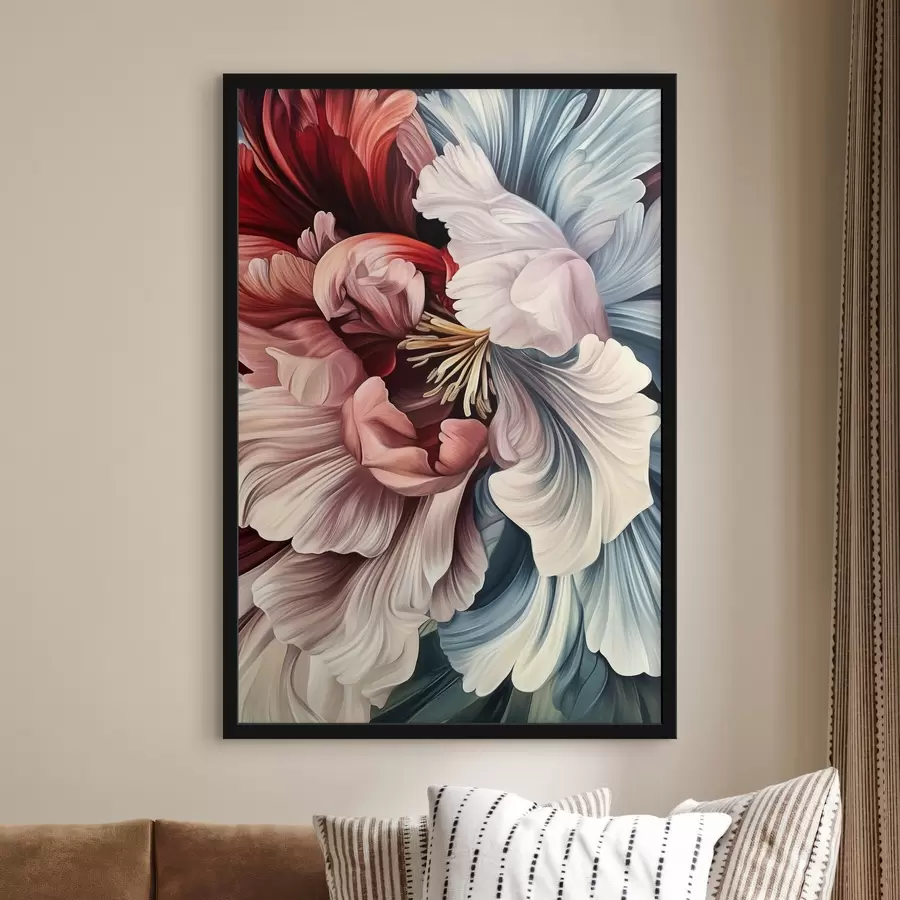 carta da parati Fiore blu e rosso nr. f43905