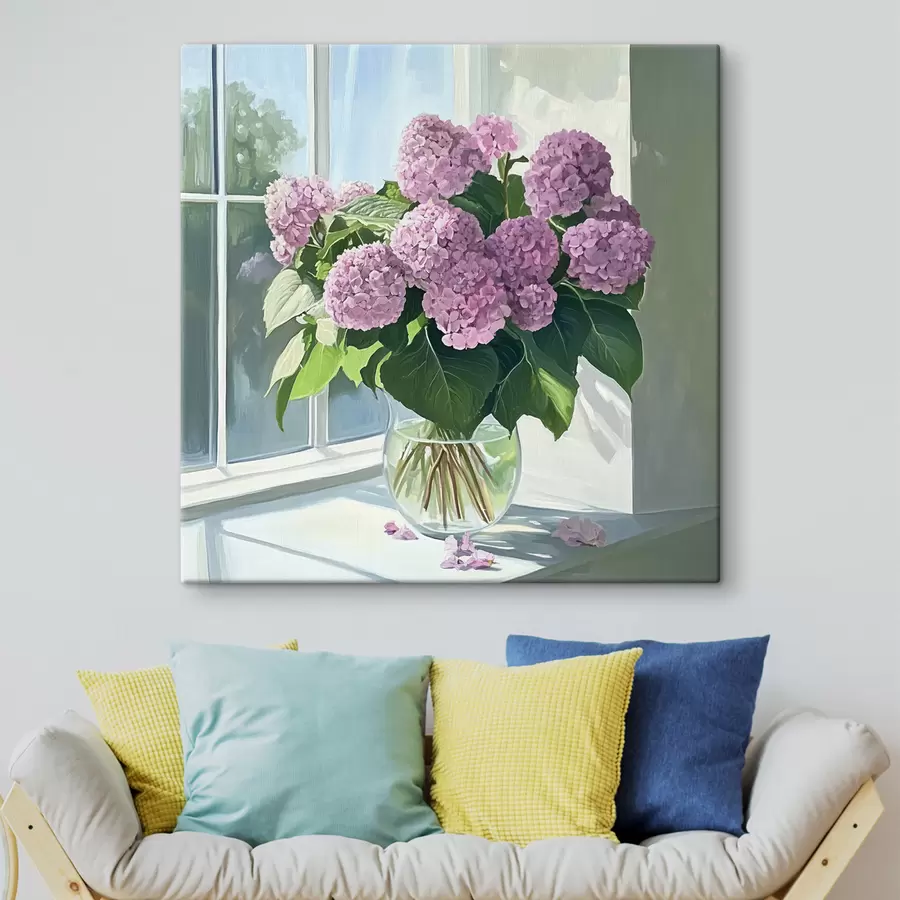 carta da parati Bouquet di fiori viola sulla finestra nr. s43906