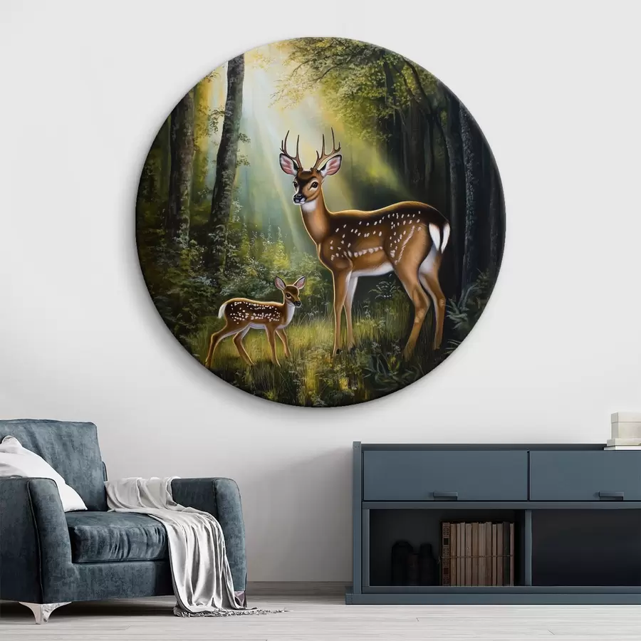 carta da parati Cervo e cerbiatto nella foresta nr. r43915