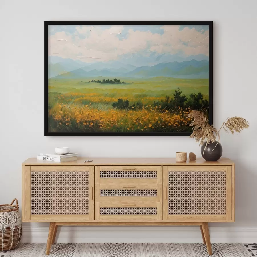 carta da parati Campo di fiori in stile pittura ad olio nr. f43451