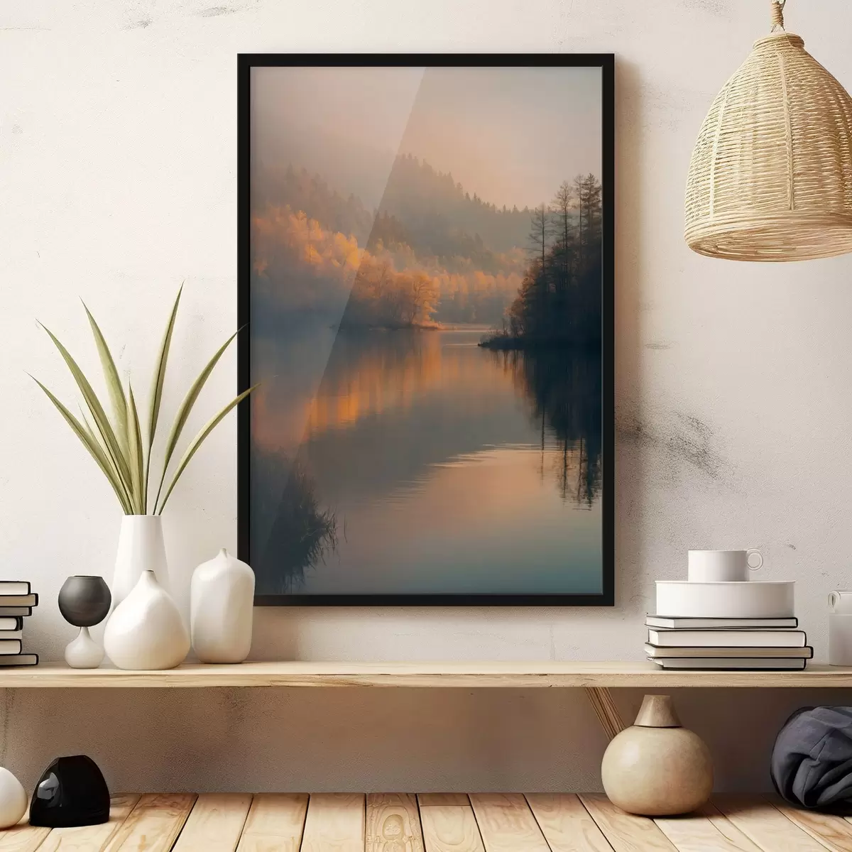 Poster Un lago in mezzo alla foresta f43464