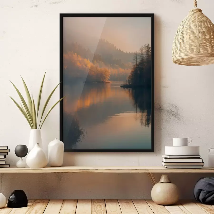 carta da parati Un lago in mezzo alla foresta nr. f43464