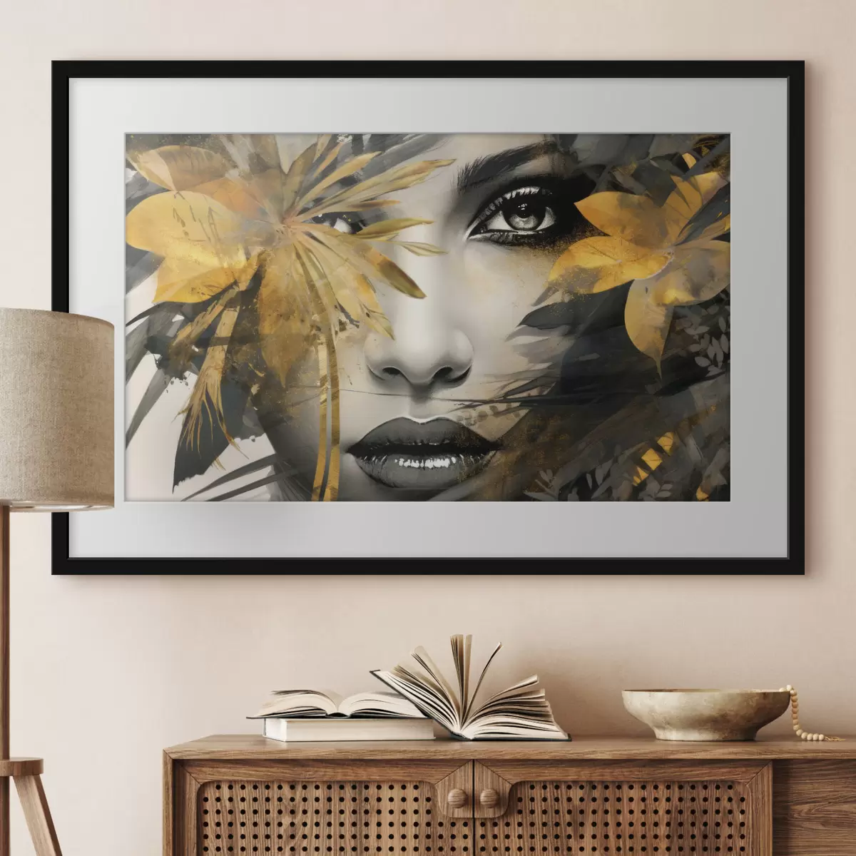 Poster Volto di ragazza in stile dipinto a mano f43469