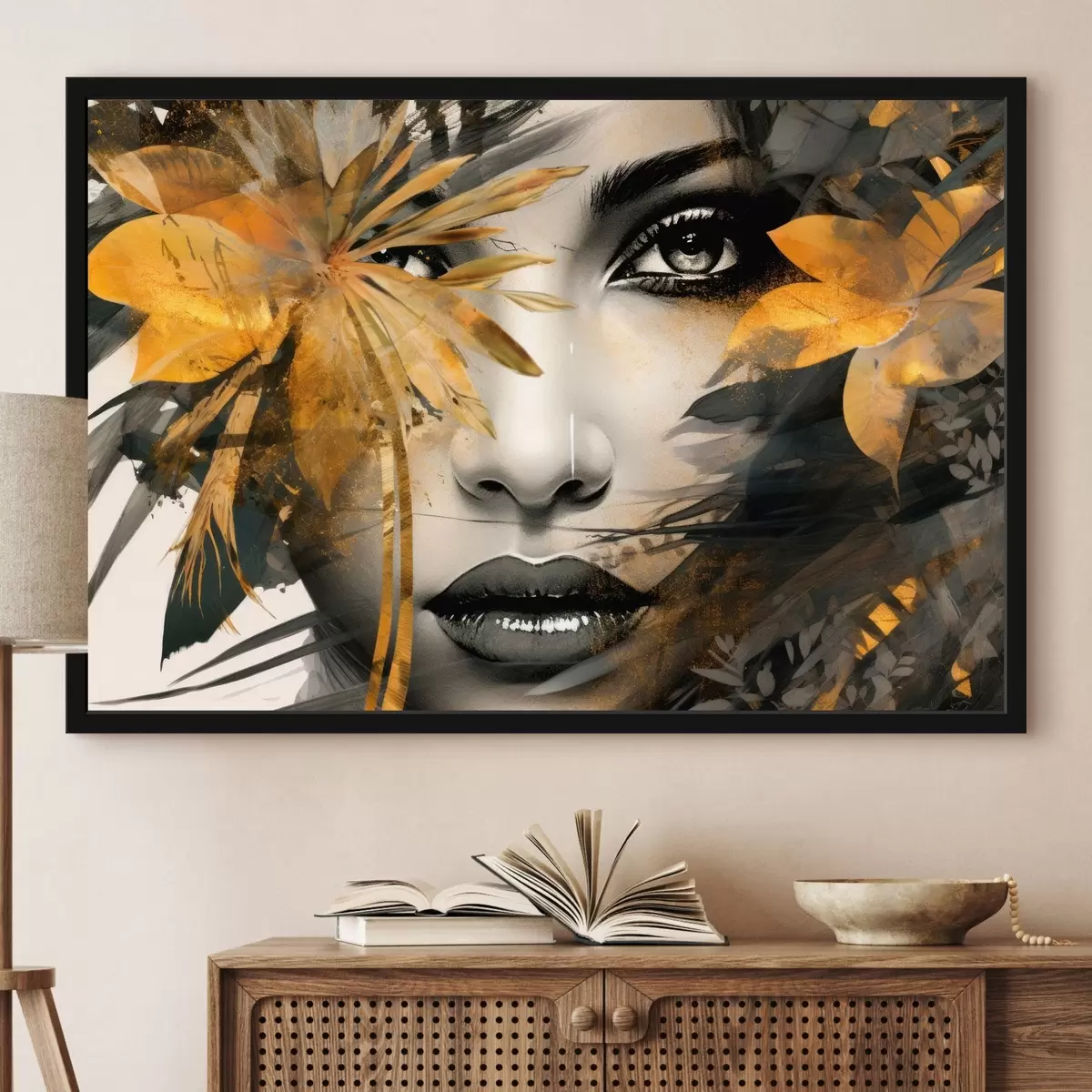 Poster Volto di ragazza in stile dipinto a mano f43469