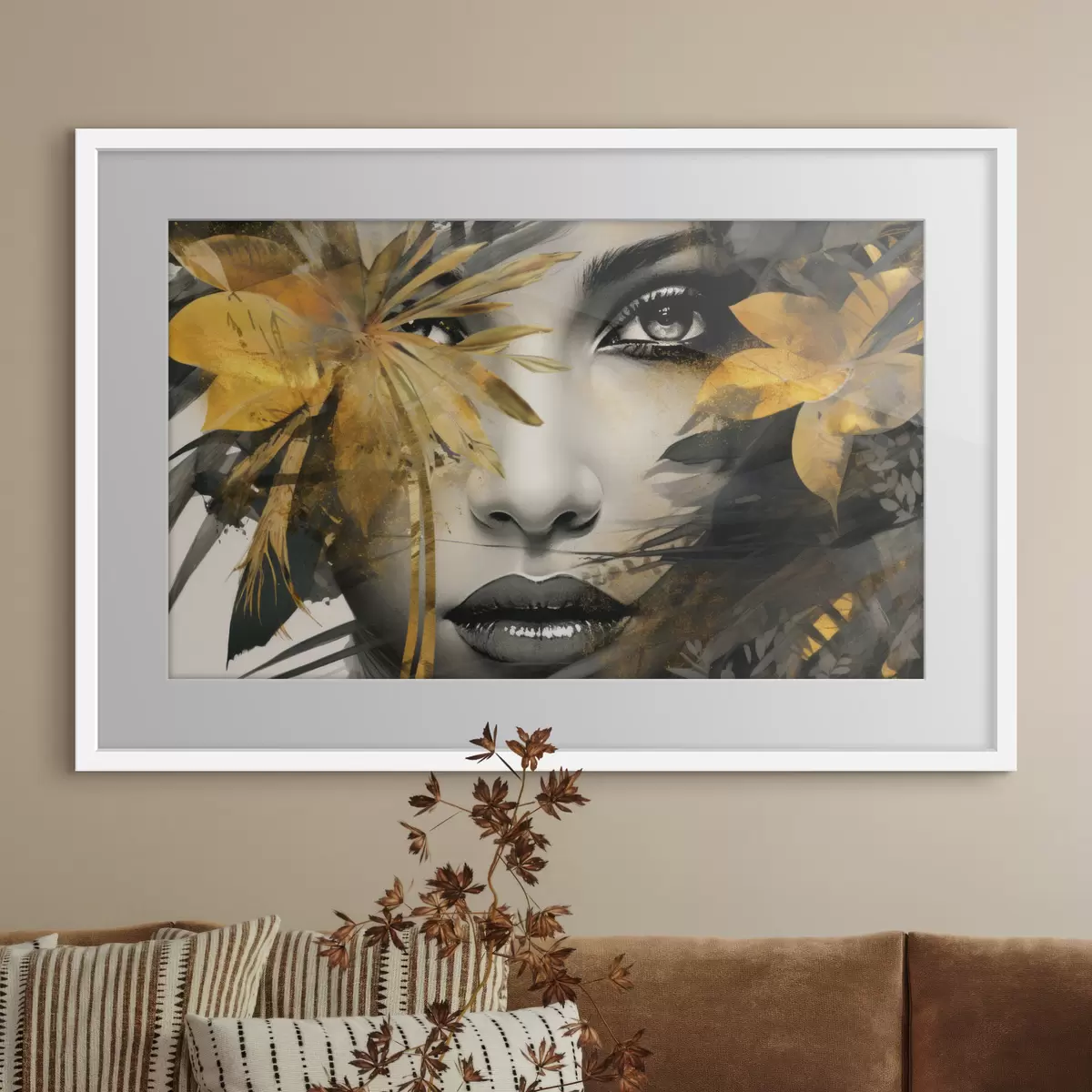 Poster Volto di ragazza in stile dipinto a mano f43469