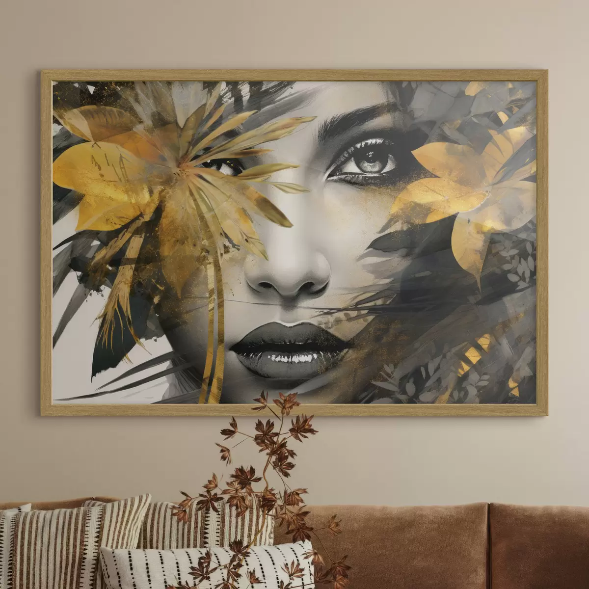 Poster Volto di ragazza in stile dipinto a mano f43469