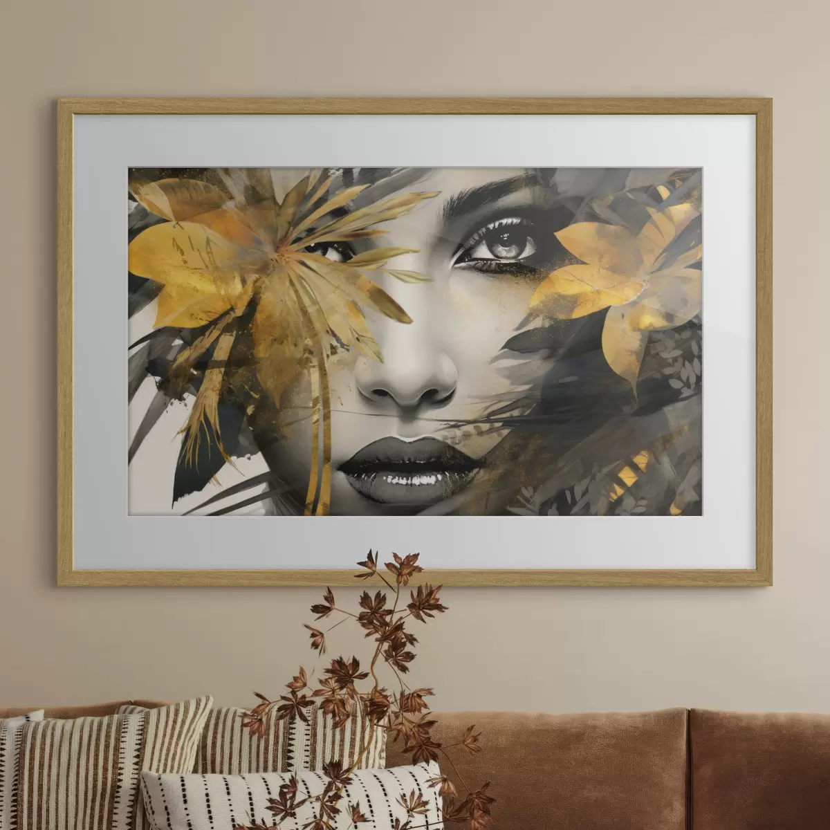 Poster Volto di ragazza in stile dipinto a mano f43469