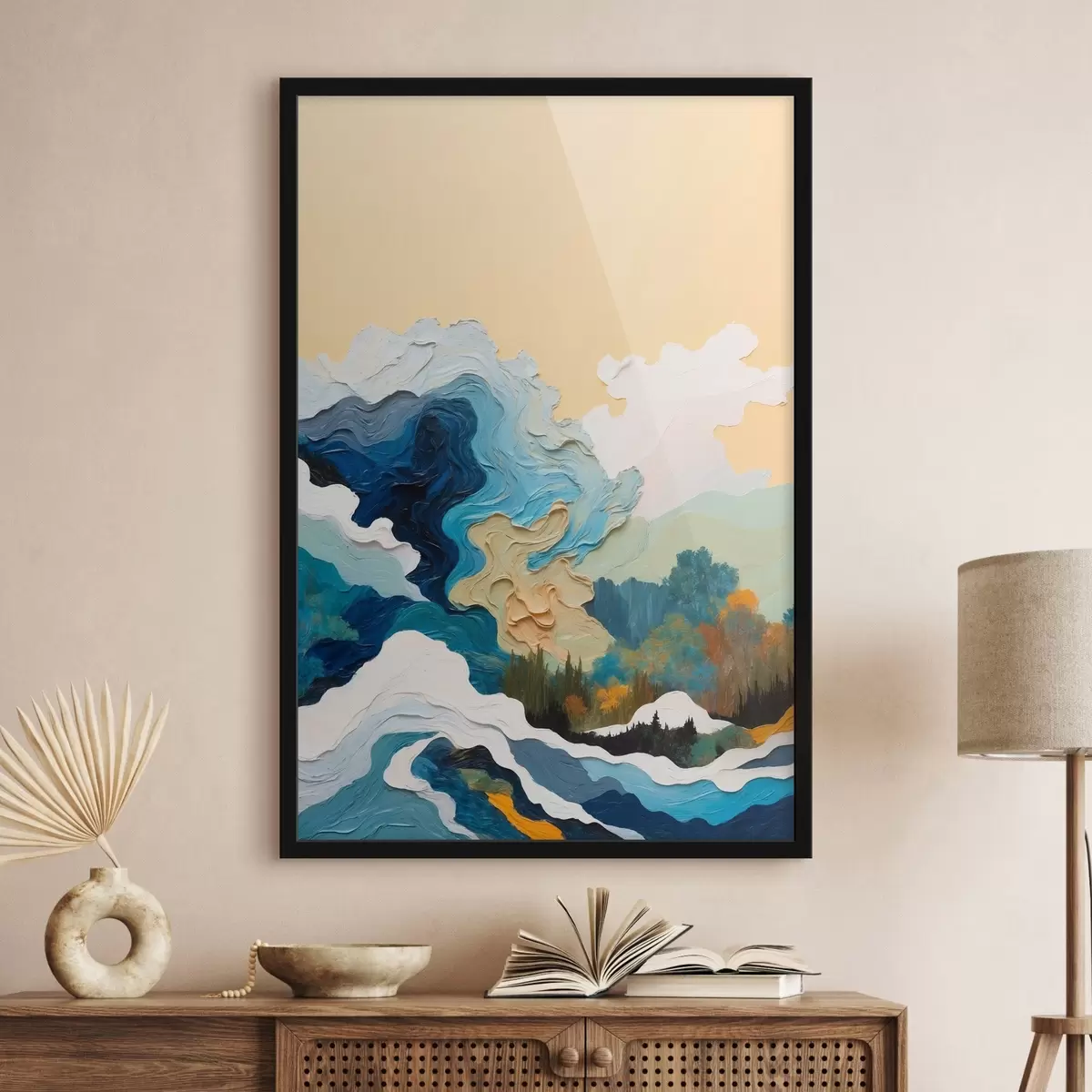 Poster Foresta astratta in stile pittura ad olio f43452