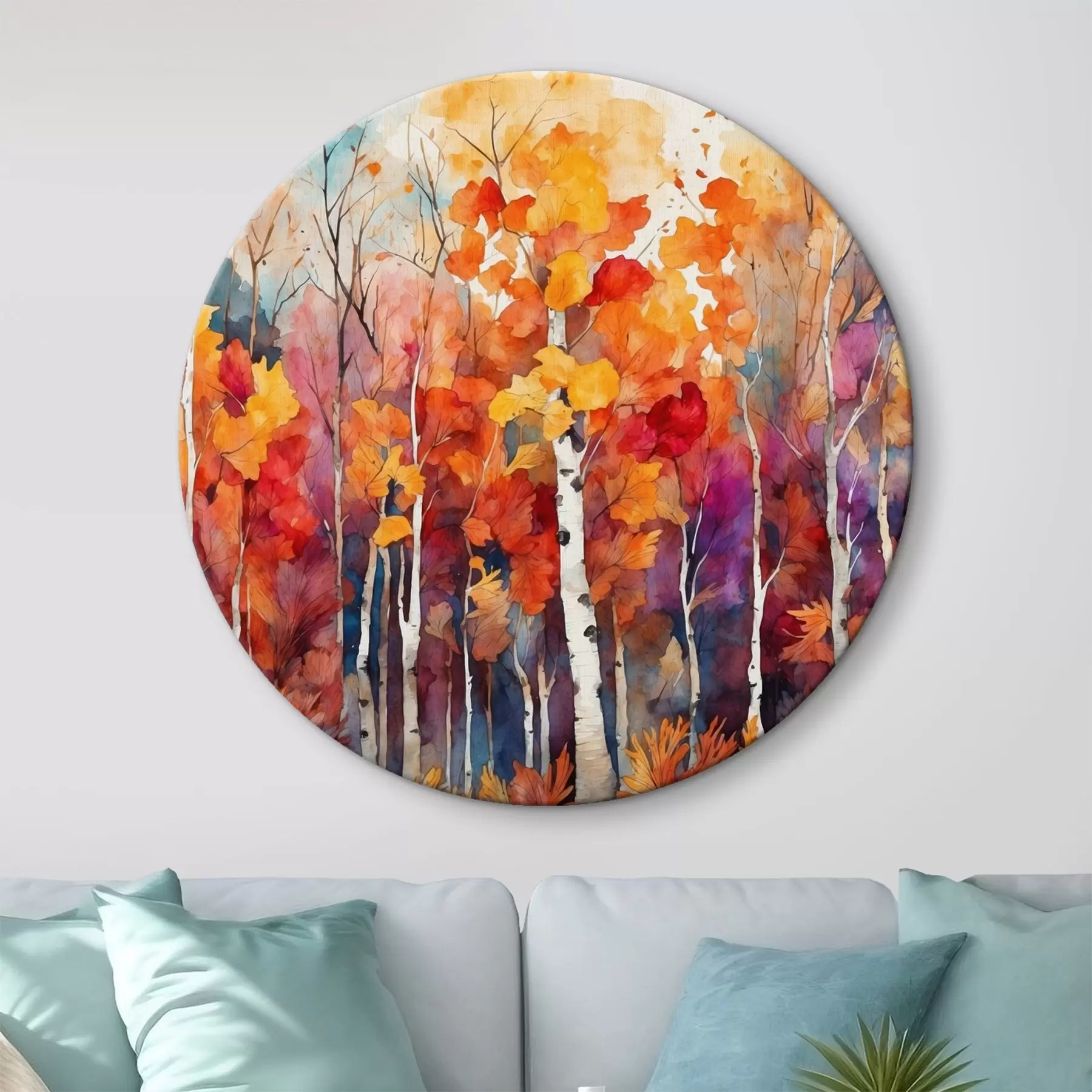 carta da parati Bosco di betulle in stile pittura ad acquerello nr. r43447